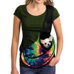 Black And Rainbow Tie Dye Print Pet Sling Carrier