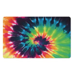 Black And Rainbow Tie Dye Print Polyester Doormat