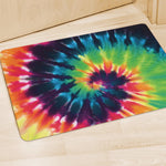 Black And Rainbow Tie Dye Print Polyester Doormat