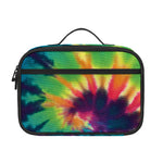 Black And Rainbow Tie Dye Print Portable Lunch Bag