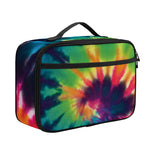 Black And Rainbow Tie Dye Print Portable Lunch Bag