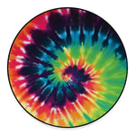 Black And Rainbow Tie Dye Print Round Floor Mat