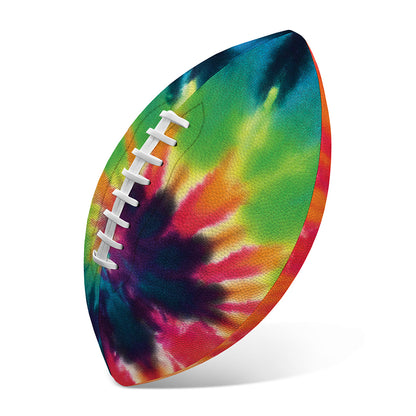 Black And Rainbow Tie Dye Print Rugby Ball