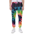 Black And Rainbow Tie Dye Print Joggers
