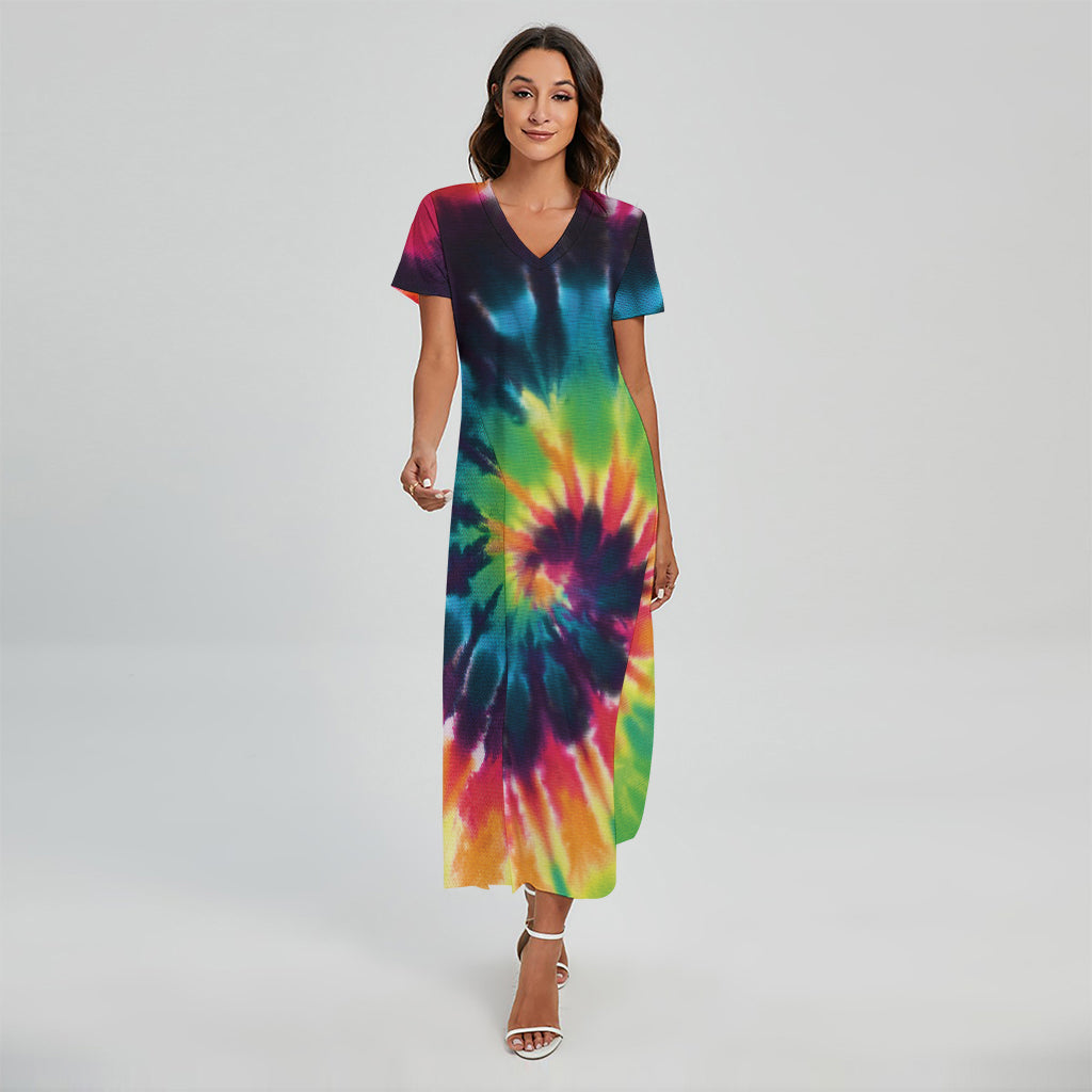 knee length dresses for ladies Spiral Tie Dye Sleeveless Long Sundress – Shorelinewear Wholesale main image 1