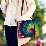 Black And Rainbow Tie Dye Print Shoulder Strap Bible Bag
