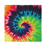 Black And Rainbow Tie Dye Print Silk Bandana