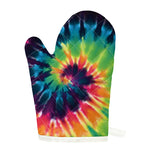 Black And Rainbow Tie Dye Print Single Oven Mitt