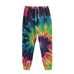 Black And Rainbow Tie Dye Print Sweatpants