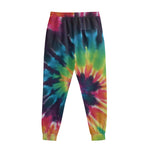 Black And Rainbow Tie Dye Print Sweatpants