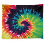 Black And Rainbow Tie Dye Print Tapestry