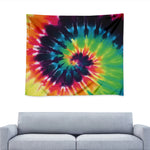 Black And Rainbow Tie Dye Print Tapestry