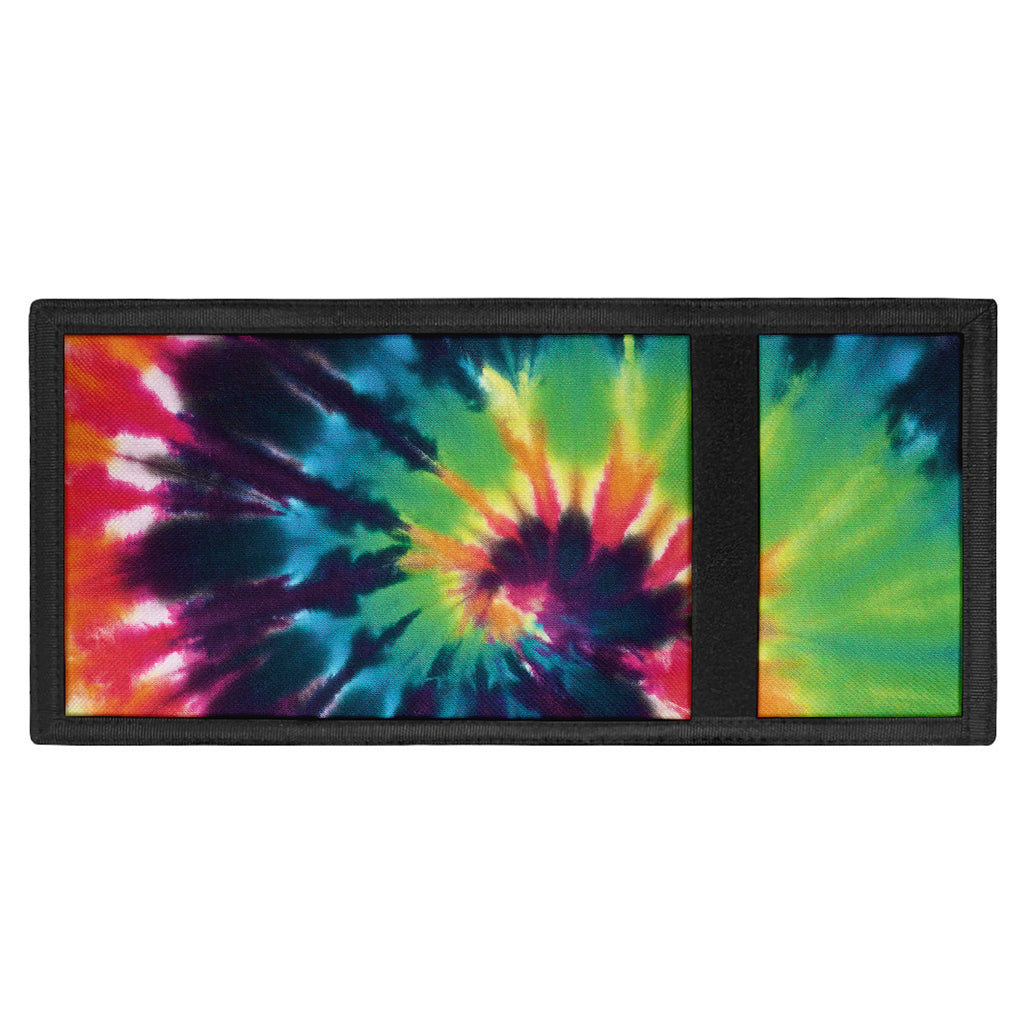 Black And Rainbow Tie Dye Print Trifold Wallet