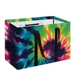 Black And Rainbow Tie Dye Print Utility Tote Bag