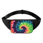 Black And Rainbow Tie Dye Print Waist Bag