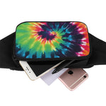 Black And Rainbow Tie Dye Print Waist Bag
