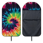 Black And Rainbow Tie Dye Print Waterproof Car Seat Cover