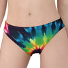 Black And Rainbow Tie Dye Print Women's Panties