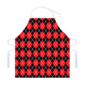Black And Red Argyle Pattern Print Adjustable Apron