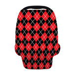 Black And Red Argyle Pattern Print Baby Seat Cover