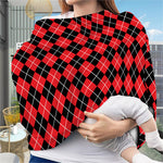 Black And Red Argyle Pattern Print Baby Seat Cover