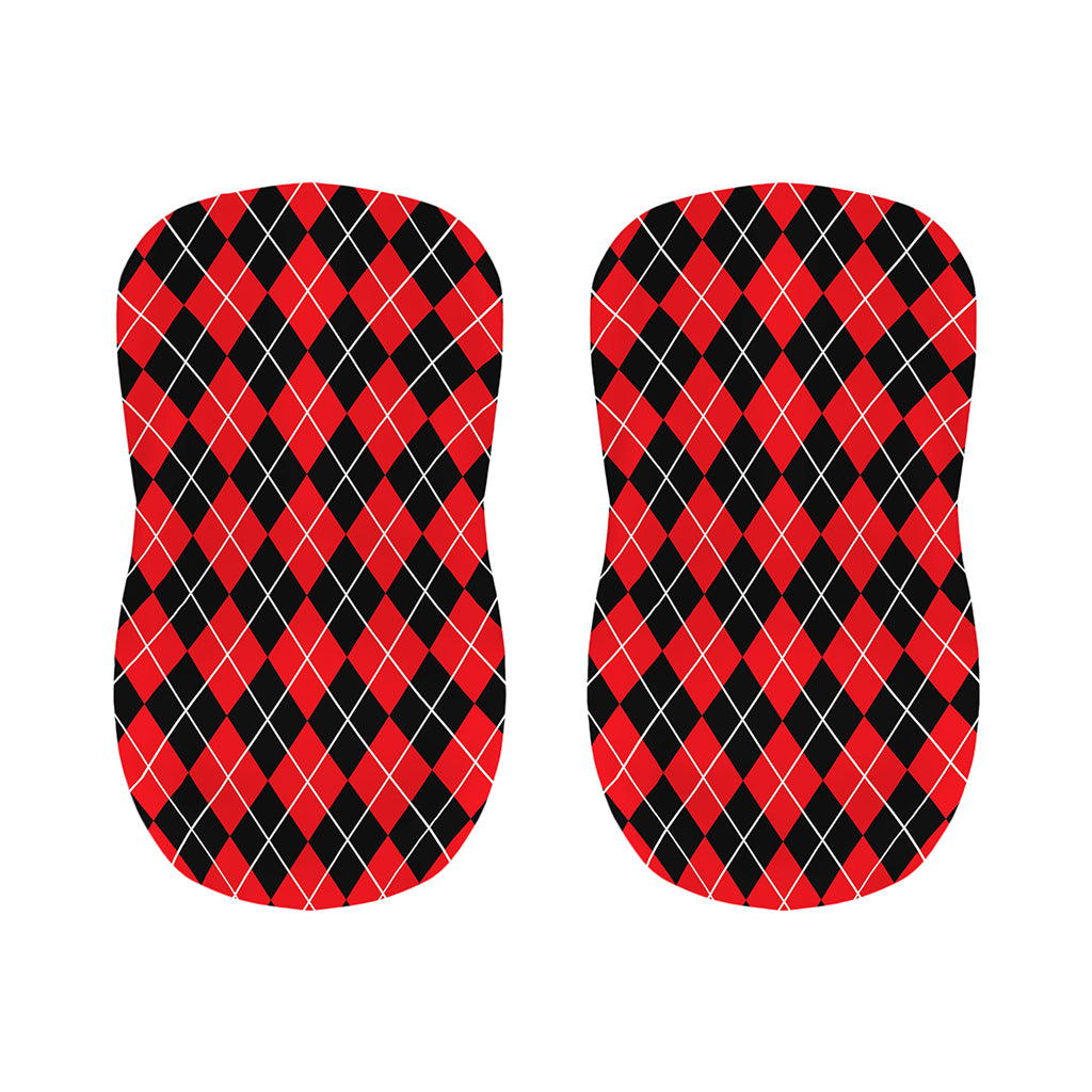 Black And Red Argyle Pattern Print Bar Stool Covers