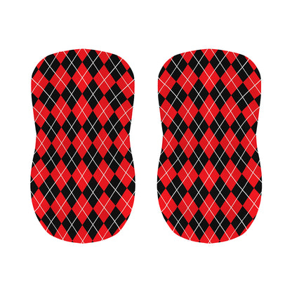 Black And Red Argyle Pattern Print Bar Stool Covers