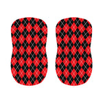 Black And Red Argyle Pattern Print Bar Stool Covers