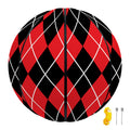 Black And Red Argyle Pattern Print Basketball