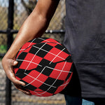 Black And Red Argyle Pattern Print Basketball