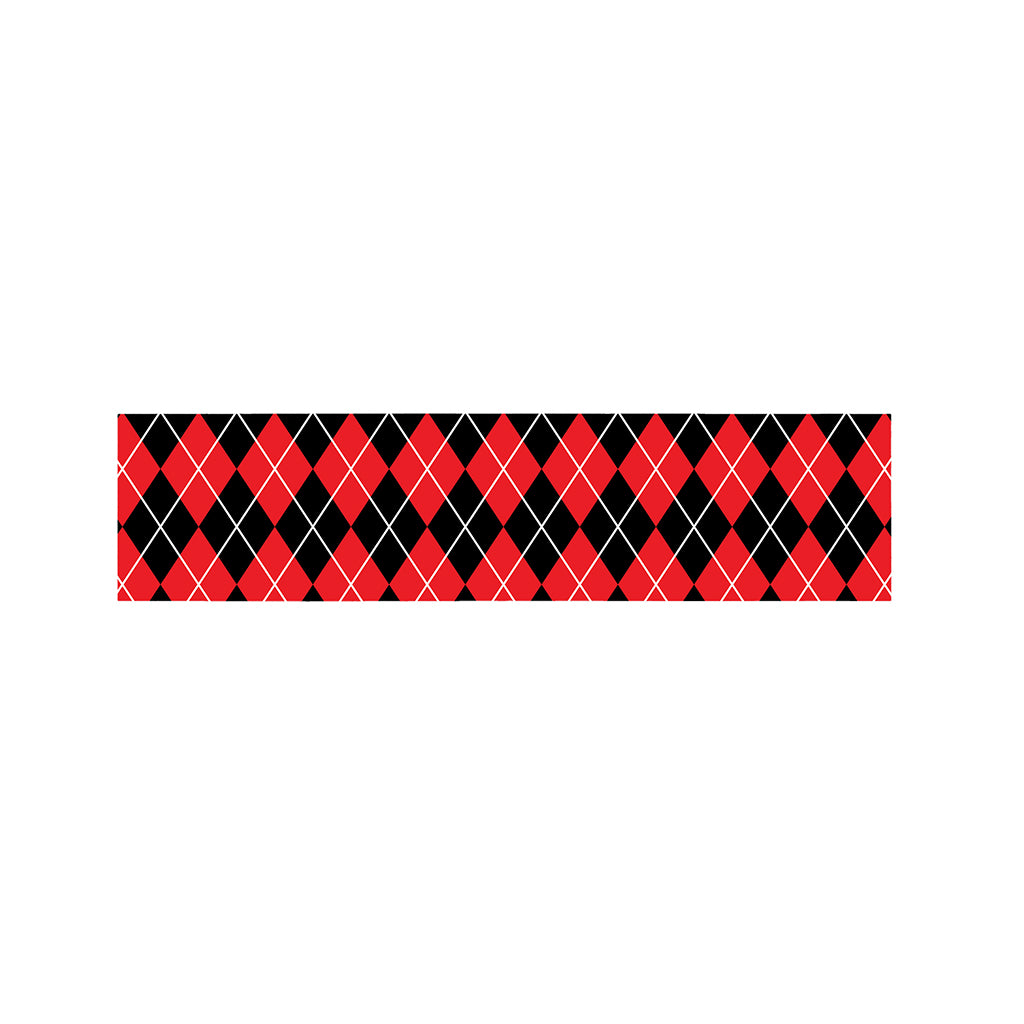 Black And Red Argyle Pattern Print Bed Runner