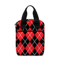 Black And Red Argyle Pattern Print Bible Tote Bag