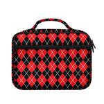 Black And Red Argyle Pattern Print Briefcase Bible Bag
