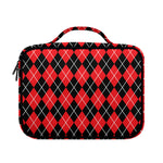 Black And Red Argyle Pattern Print Briefcase Bible Bag