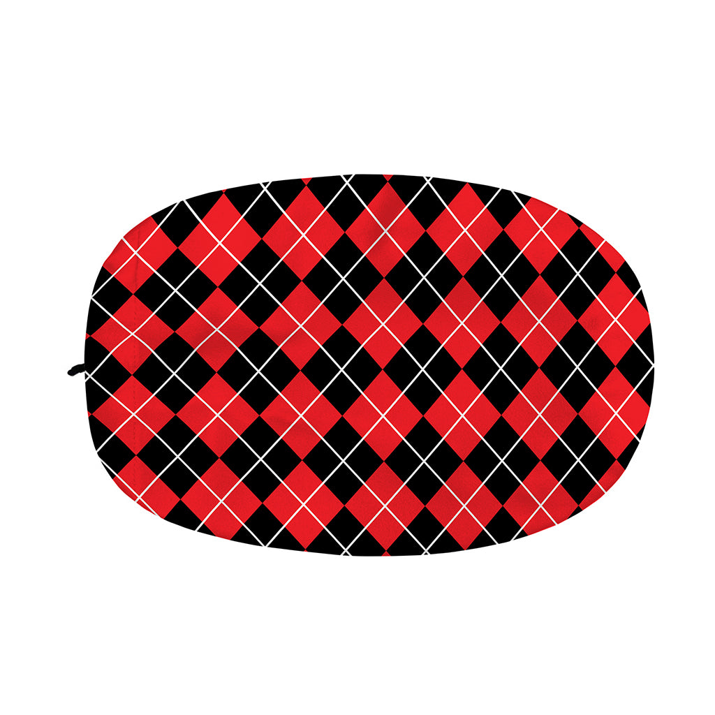 Black And Red Argyle Pattern Print Car Side Mirror Covers