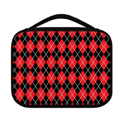 Black And Red Argyle Pattern Print Classic Bible Case