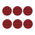 Black And Red Argyle Pattern Print Coaster Set