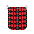 Black And Red Argyle Pattern Print Collapsible Laundry Basket