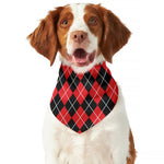 Black And Red Argyle Pattern Print Dog Bandana