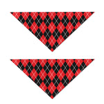Black And Red Argyle Pattern Print Dog Bandana