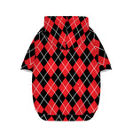 Black And Red Argyle Pattern Print Dog Zip Up Hoodie