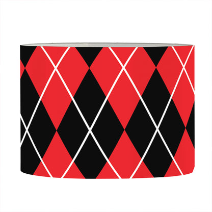 Black And Red Argyle Pattern Print Drum Lamp Shade