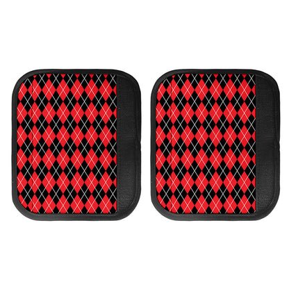 Black And Red Argyle Pattern Print Handle Covers