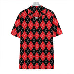 Black And Red Argyle Pattern Print Hawaiian Shirt