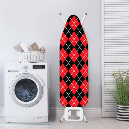 Black And Red Argyle Pattern Print Ironing Board Cover