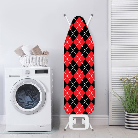 Black And Red Argyle Pattern Print Ironing Board Cover