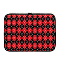 Black And Red Argyle Pattern Print Laptop Sleeve