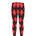 Black And Red Argyle Pattern Print Men's Leggings