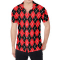Black And Red Argyle Pattern Print Men's Shirt