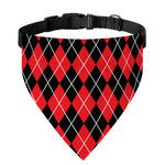 Black And Red Argyle Pattern Print Over The Collar Dog Bandana
